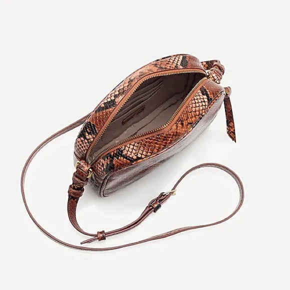 Devon snake-print leather bag w/ detachable strap - Picture 4 of 9